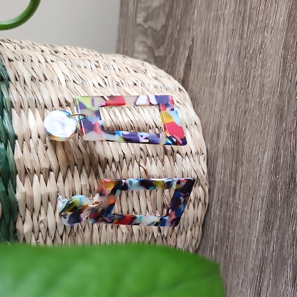 Acrylic Statement Earrings - Picture 4 of 6